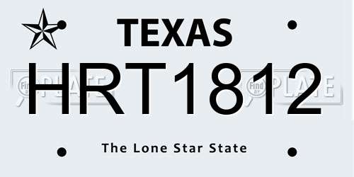 HRT1812 Texas License Plate
