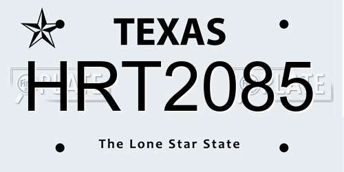 HRT2085 Texas License Plate