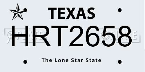 HRT2658 Texas License Plate