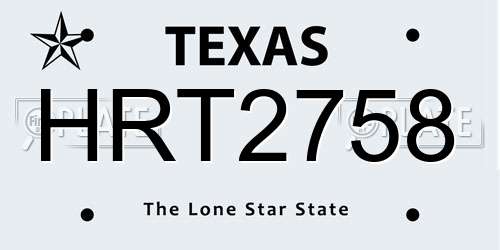 HRT2758 Texas License Plate