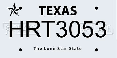HRT3053 Texas License Plate