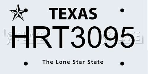 HRT3095 Texas License Plate