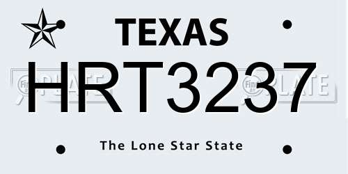 HRT3237 Texas License Plate