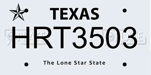 HRT3503 Texas License Plate