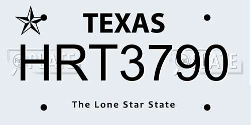 HRT3790 Texas License Plate