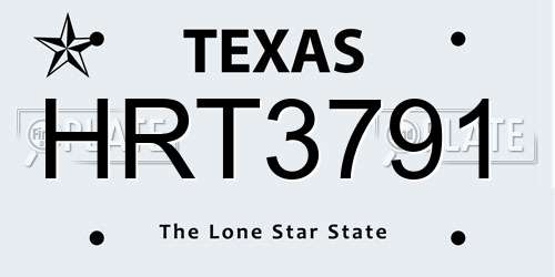 HRT3791 Texas License Plate