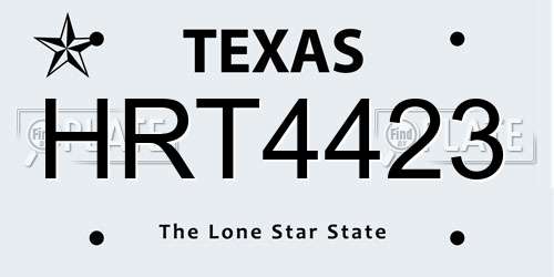 HRT4423 Texas License Plate