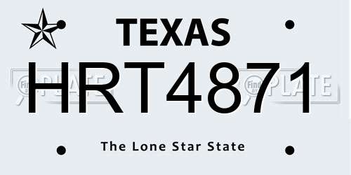 HRT4871 Texas License Plate