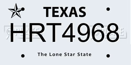 HRT4968 Texas License Plate