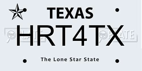 HRT4TX Texas License Plate
