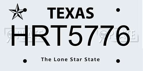 HRT5776 Texas License Plate