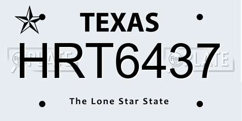 HRT6437 Texas License Plate