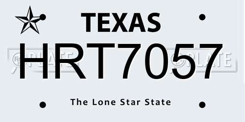 HRT7057 Texas License Plate