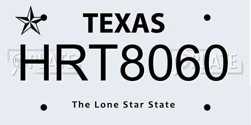 HRT8060 Texas License Plate
