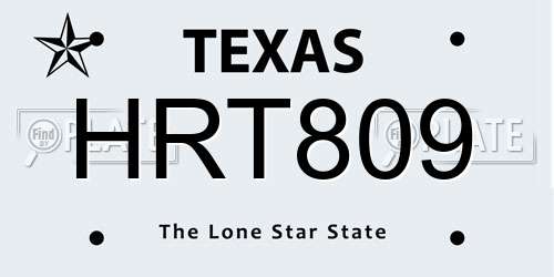 HRT809 Texas License Plate