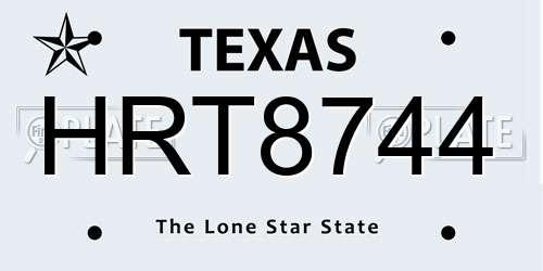 HRT8744 Texas License Plate