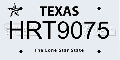 HRT9075 Texas License Plate