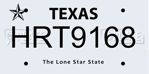 HRT9168 Texas License Plate