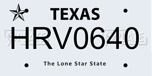 HRV0640 Texas License Plate