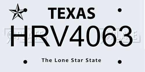 HRV4063 Texas License Plate