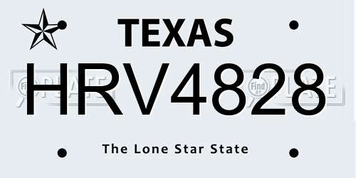 HRV4828 Texas License Plate
