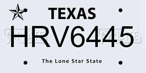 HRV6445 Texas License Plate
