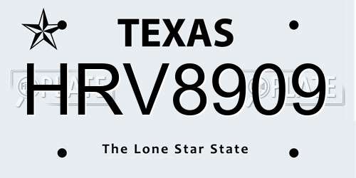 HRV8909 Texas License Plate