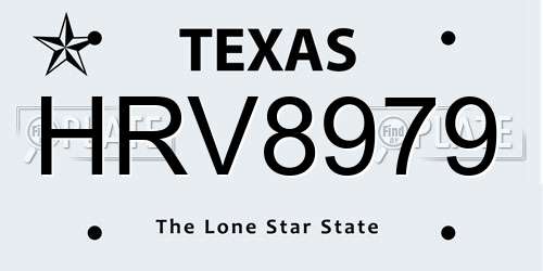HRV8979 Texas License Plate