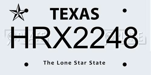 HRX2248 Texas License Plate