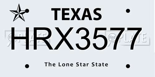 HRX3577 Texas License Plate