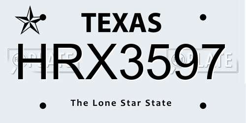 HRX3597 Texas License Plate