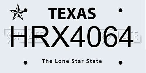 HRX4064 Texas License Plate