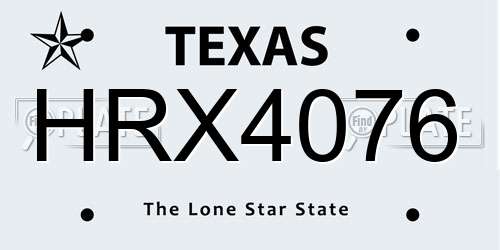 HRX4076 Texas License Plate
