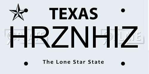 HRZNHIZ Texas License Plate