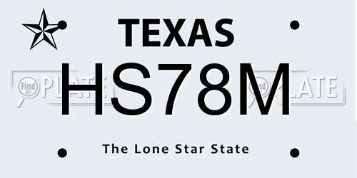 HS78M Texas License Plate