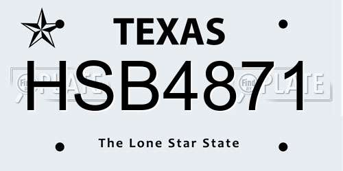 HSB4871 Texas License Plate