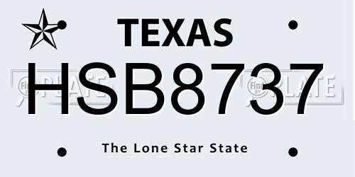 HSB8737 Texas License Plate