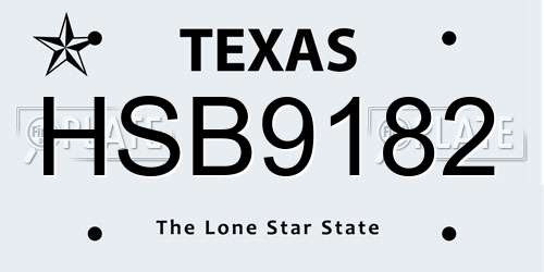 HSB9182 Texas License Plate