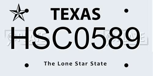 HSC0589 Texas License Plate