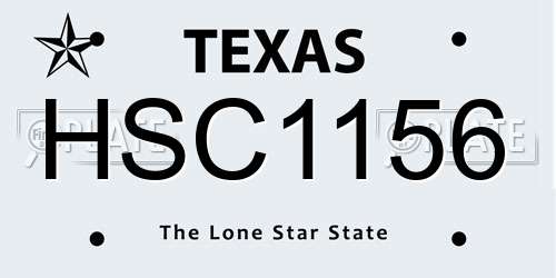 HSC1156 Texas License Plate