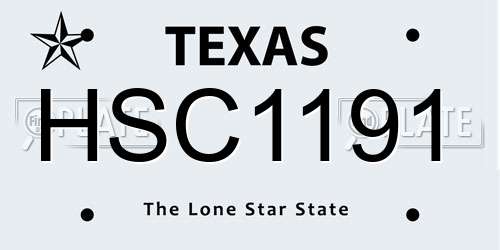 HSC1191 Texas License Plate