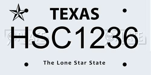 HSC1236 Texas License Plate