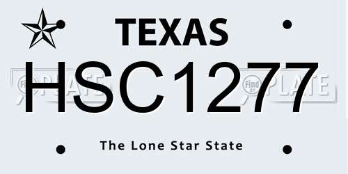 HSC1277 Texas License Plate