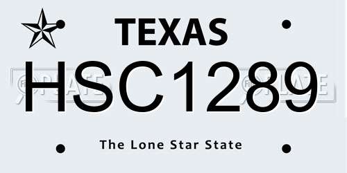 HSC1289 Texas License Plate
