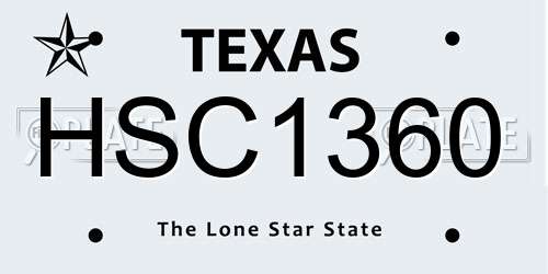 HSC1360 Texas License Plate