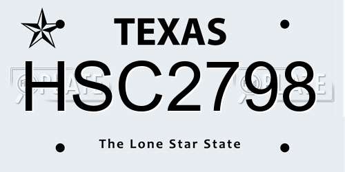 HSC2798 Texas License Plate