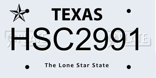 HSC2991 Texas License Plate