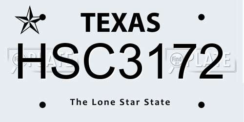 HSC3172 Texas License Plate
