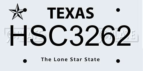 HSC3262 Texas License Plate