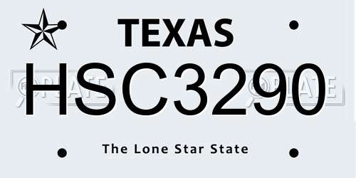 HSC3290 Texas License Plate